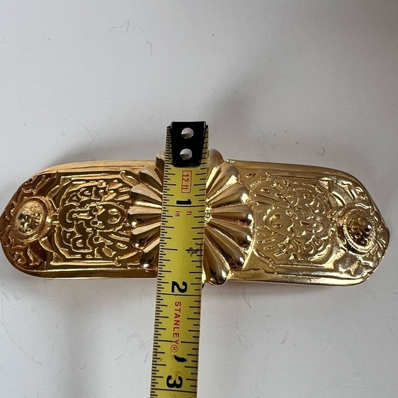 Vintage Gay Boyer 1980s Goldtone Floral Etched Belt RARE Retro Glam Collectible main image 10